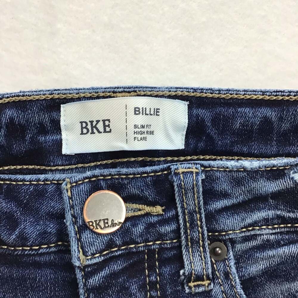 BKE Billie Slim Fit High Rise Flare Jeans Blue Demin W28 L 37.5 Retro Y2K - Picture 10 of 14